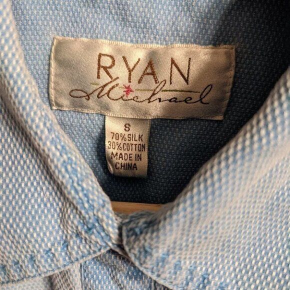 Ryan Michael | Silk Western Top with Pearl Buttons - Picture 3 of 6
